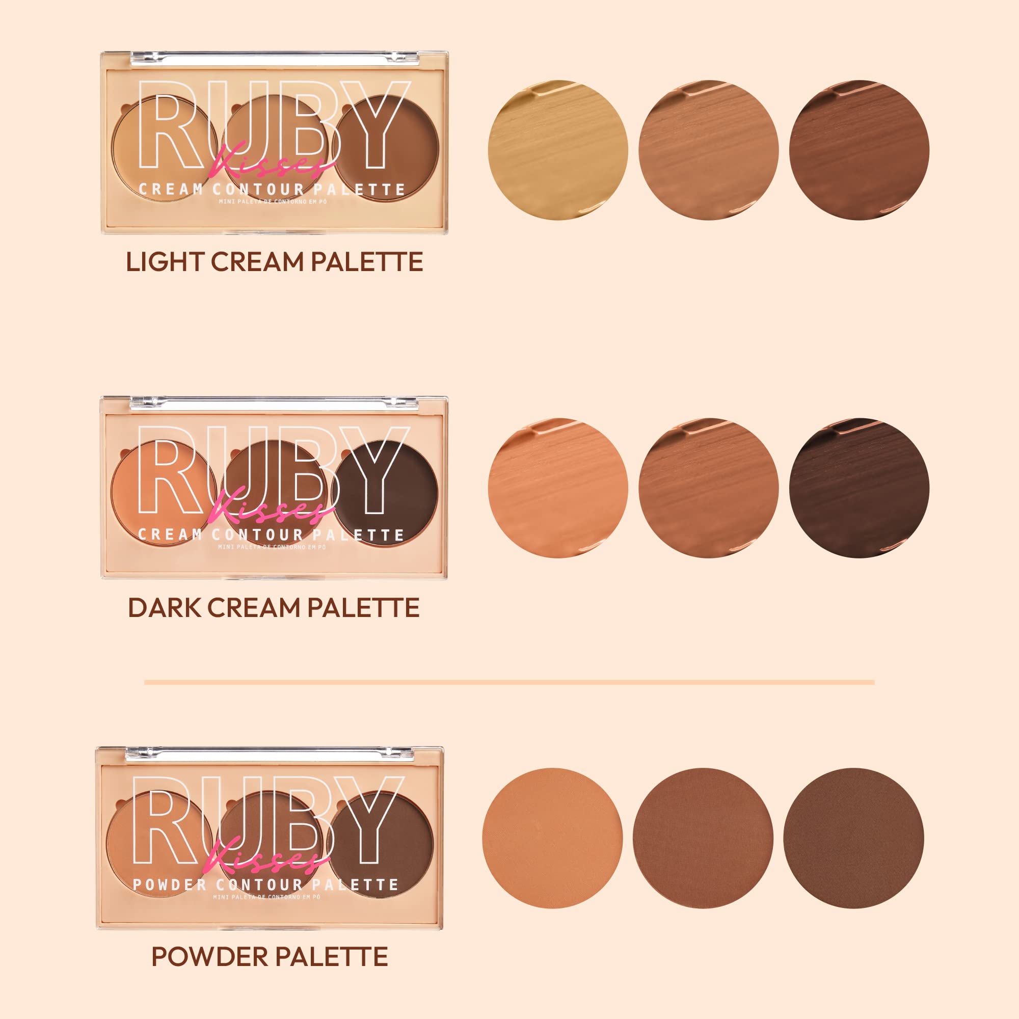 Ruby Kisses Contour Palette lets you achieve a professional look anywhere.