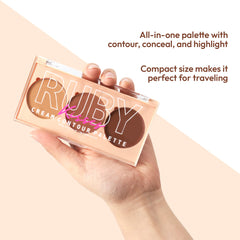 Ruby Kisses Contour Palette travel-friendly compact for quick makeup moments.