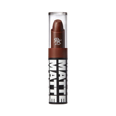 Ruby Kisses Espresso lipstick swatch displaying bold pigment for high-impact looks.