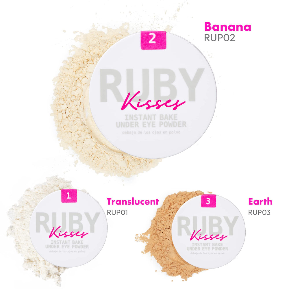 Ruby Kisses Instant Bake under-eye powder is lightweight for a natural finish.