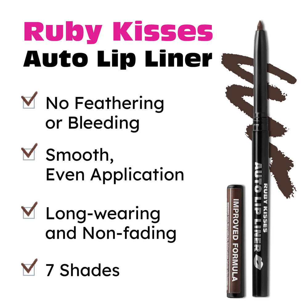 No sharpener needed with Ruby Kisses auto lip liner pencil.