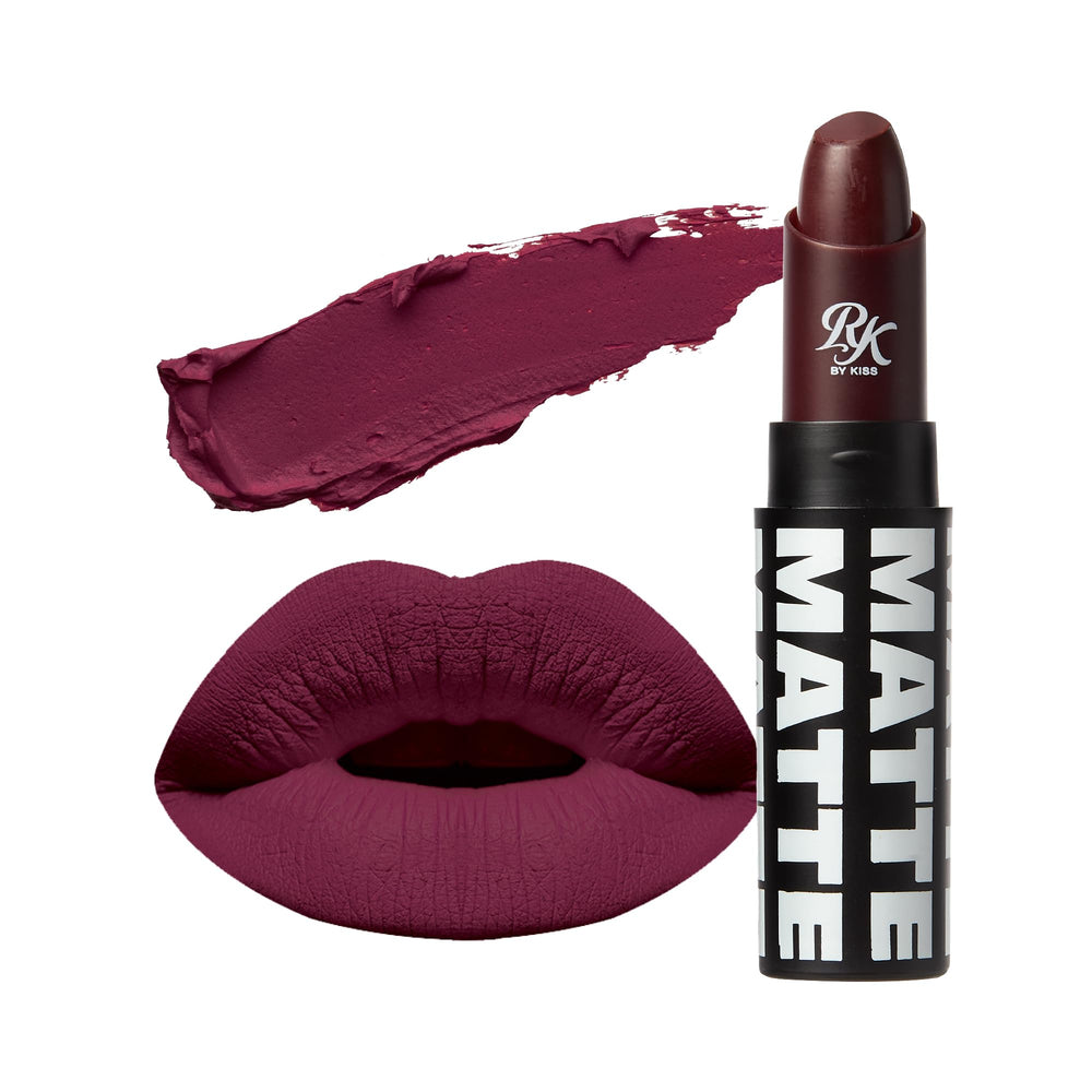 Ruby Kisses Berry Bossy lipstick swatch shows rich pigment for bold looks