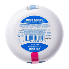 Ruby Kisses No More Blemish Powder on skin delivering a long-lasting matte finish.