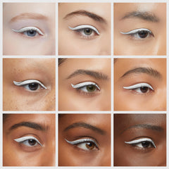 Ruby Kisses Party Proof Eyeliner on eyelid enables crisp, graphic liner looks.