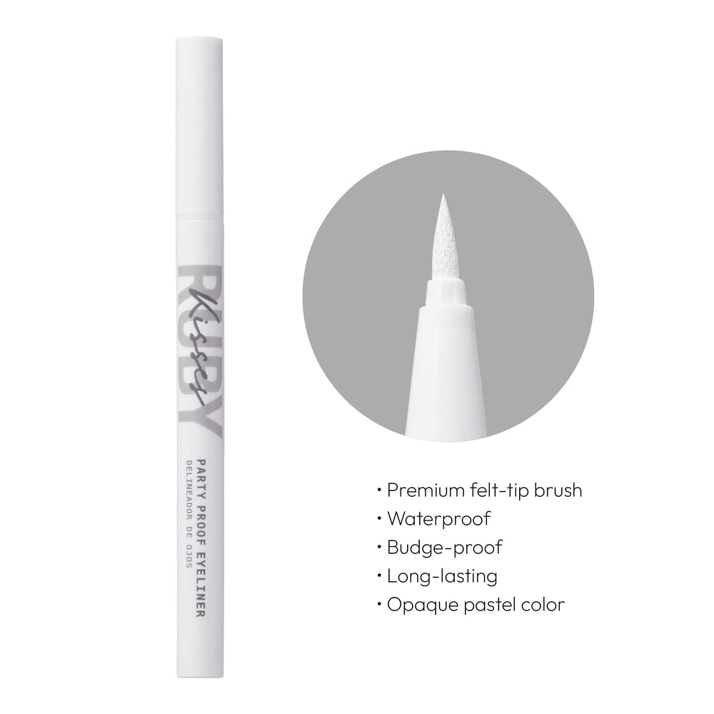 Ruby Kisses Party Proof Felt-tip applicator enables precise line control.