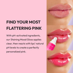 Ruby Kisses pH Lip Gloss hydrates lips with mango butter and vitamin E.