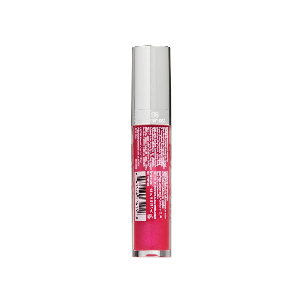 Ruby Kisses Strawberry Kiss gloss demonstrating tingling sensation and usage note.