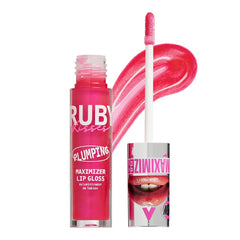 Ruby Kisses Strawberry Kiss lip gloss tube with sheer color and hydration.