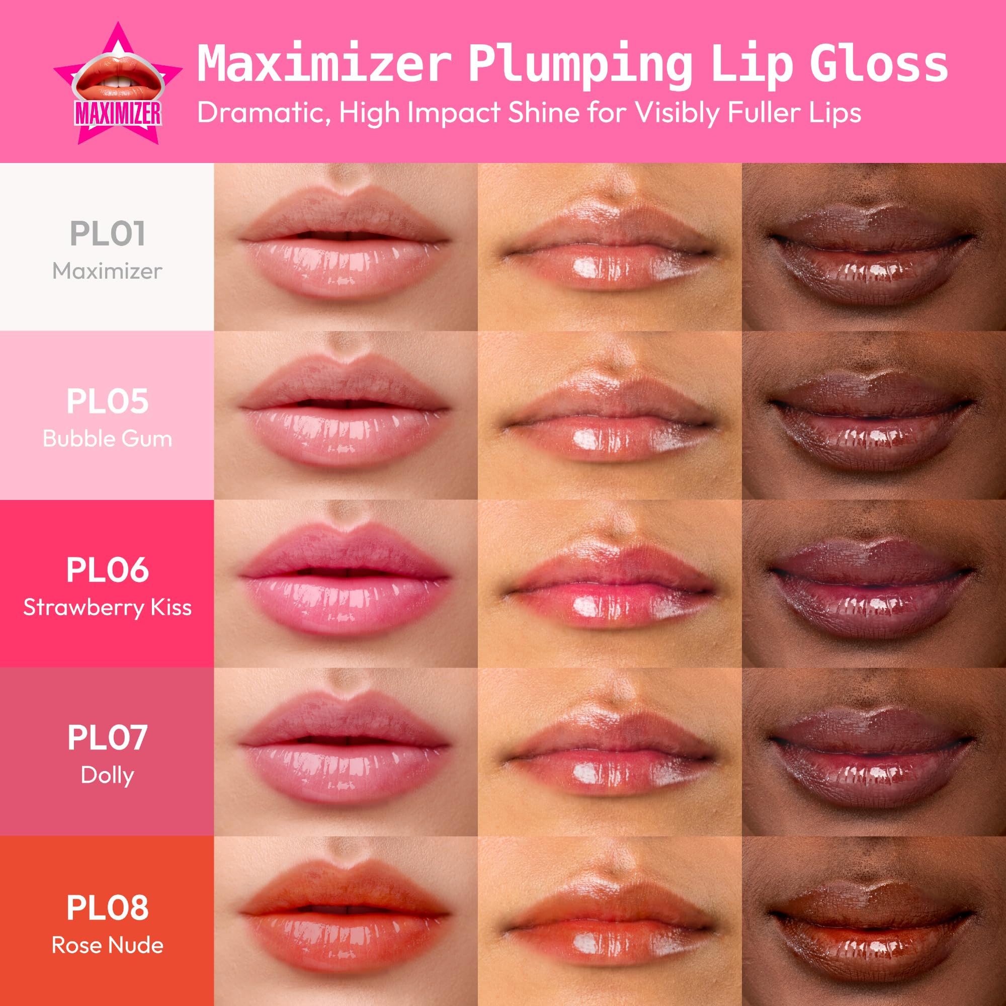 Vitamin E enriched Ruby Kisses gloss nourishes while delivering glossy color.