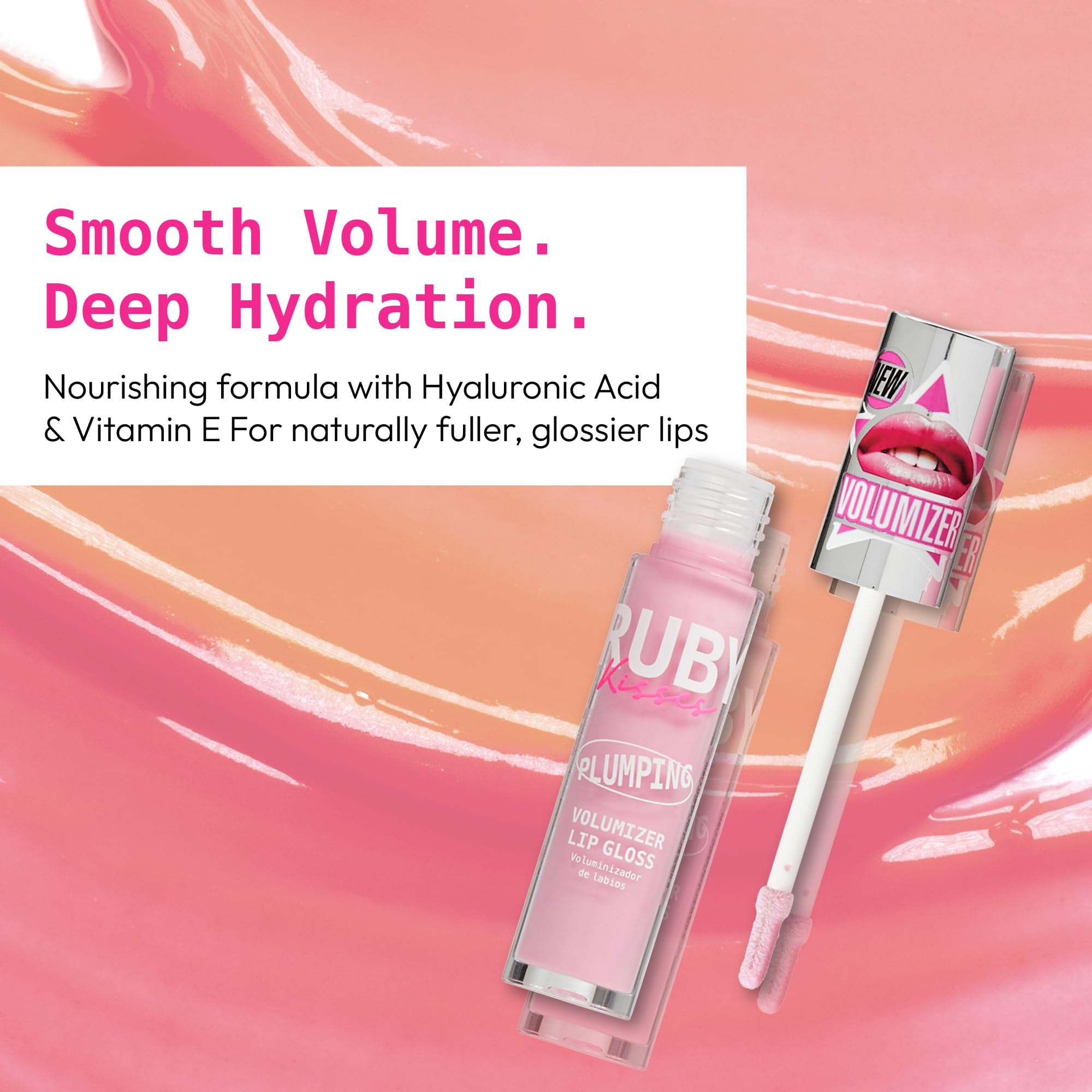 Ruby Kisses Volumizer glassy finish gives natural-looking volume.