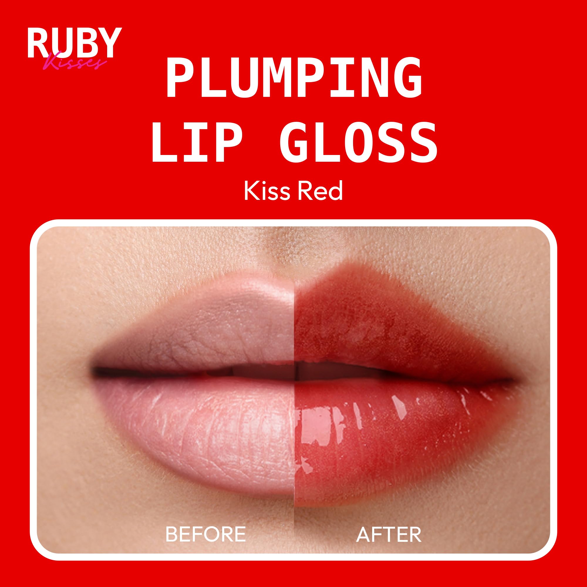 Ruby Kisses plumping lip gloss wand applying precise gloss