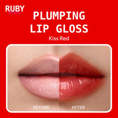 Ruby Kisses plumping lip gloss wand applying precise gloss