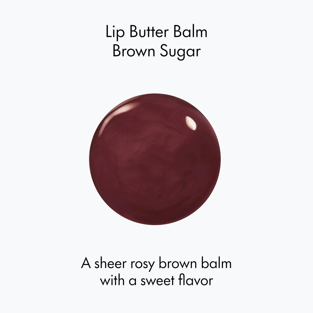Ruby & Millie Brown Sugar tinted lip balm swatch reveals warm nude glow.