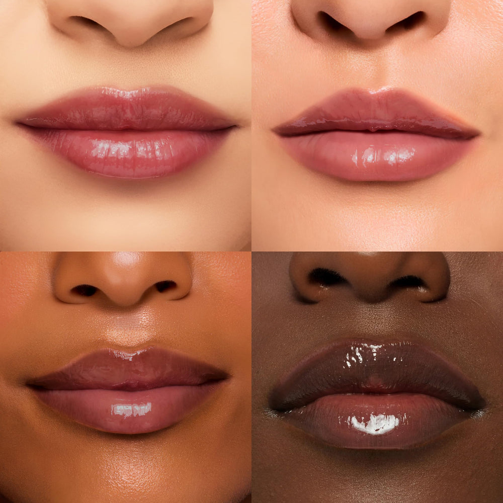 Ruby & Millie glossy finish close-up highlights non-sticky moisture.