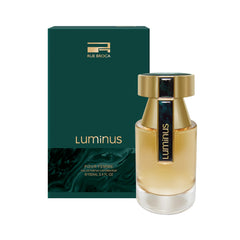 Rue Broca Luminus bottle side view shows a sleek silhouette ideal for gifting.