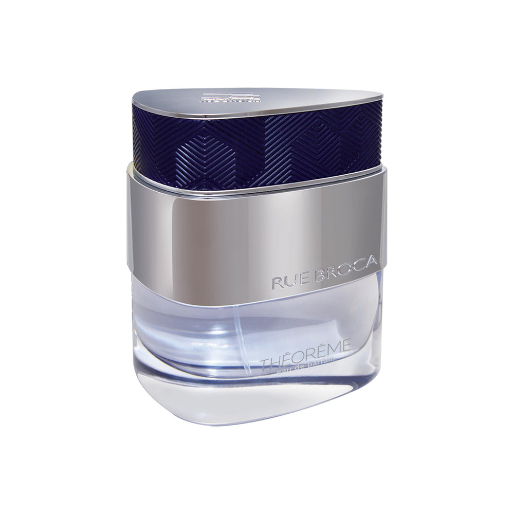 Rue Broca Theoreme bottle front highlights a bold design for daily wear.