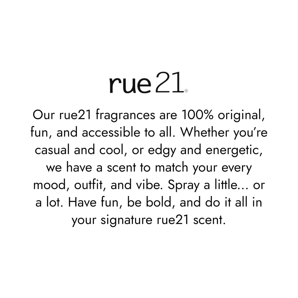 Rue 21 21 Black cruelty-free label signals animal-friendly fragrance.