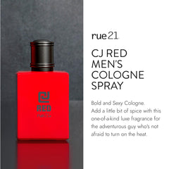 Rue 21 CJ Red front view highlights sleek, travel-friendly bottle design.