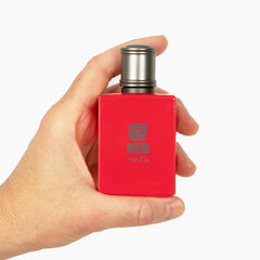 Rue 21 CJ Red label detail emphasizes premium packaging and scent promise.