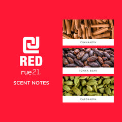 Rue 21 CJ Red packaging box shows brand identity and gift-ready presentation.