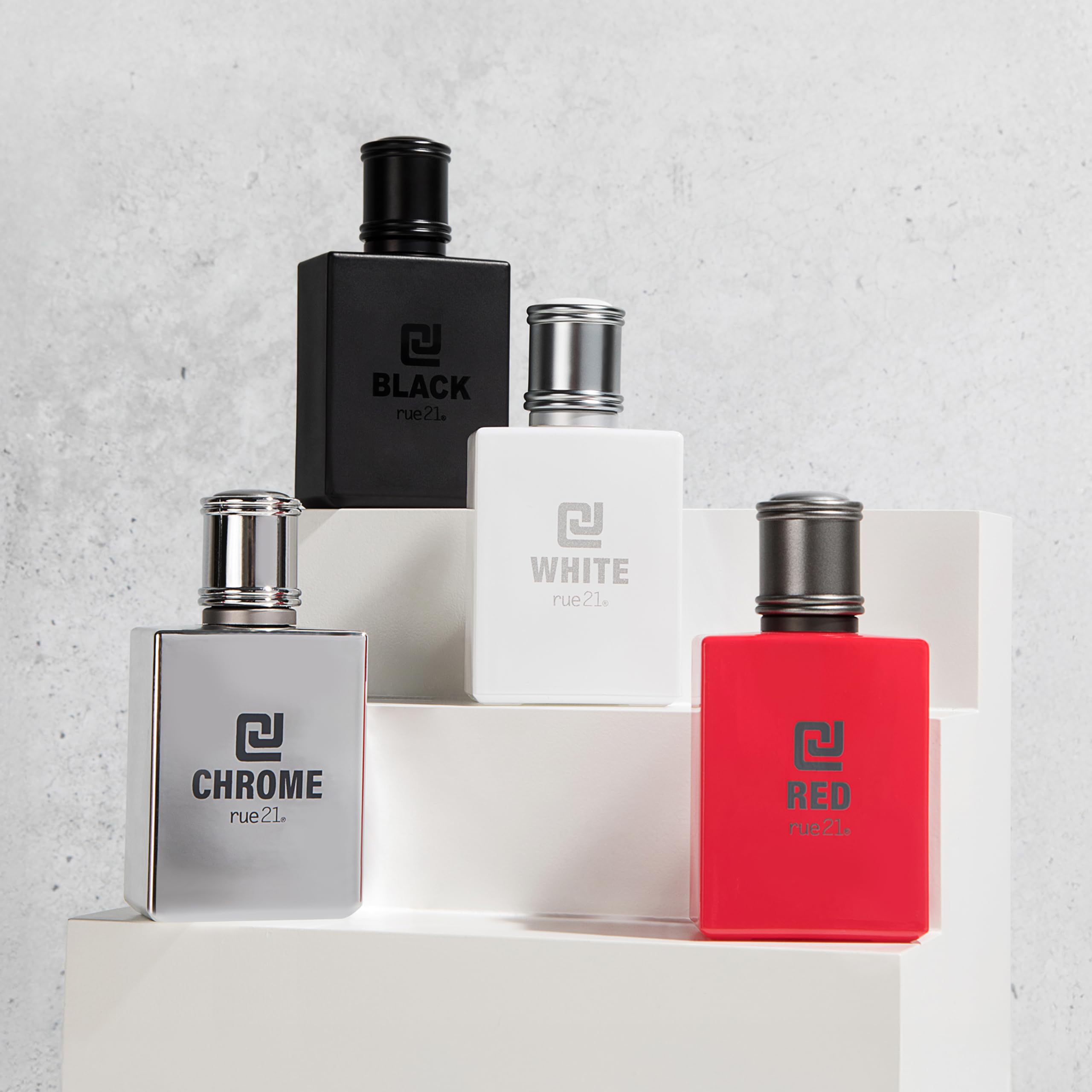 Rue 21 CJ Red travel-friendly bottle demonstrates compact, portable fragrance option.