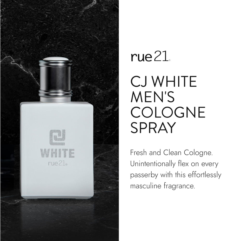 Rue 21 CJ White bottle close-up highlighting sleek design for easy handling.