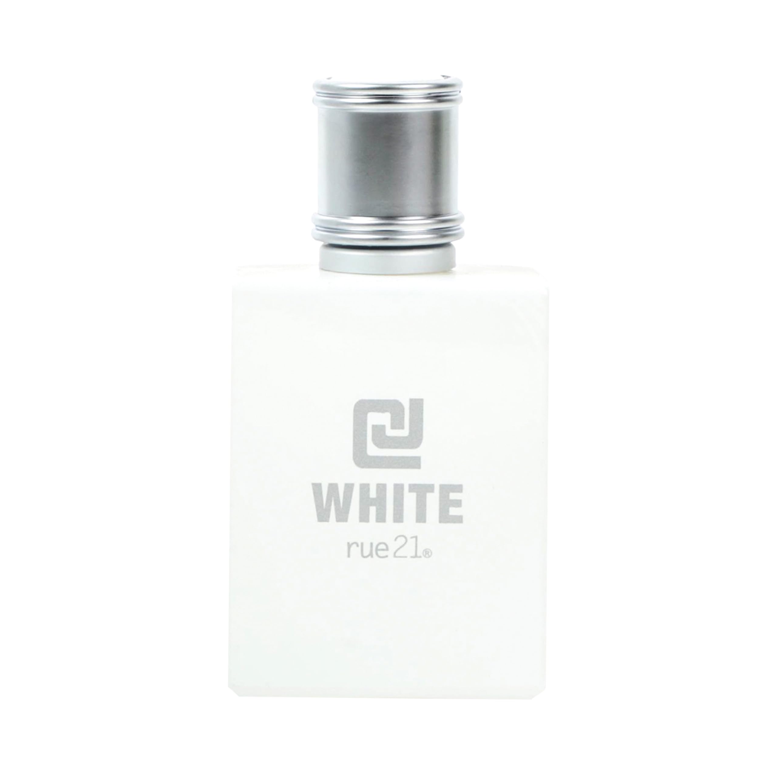 Rue 21 CJ White Cologne bottle with spray pour for everyday freshness.