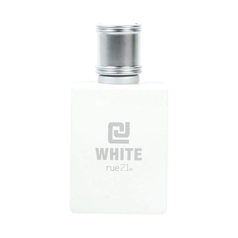 Rue 21 CJ White Cologne bottle with spray pour for everyday freshness.