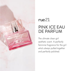 Rue 21 Pink Ice spray in hand, ideal for on the go fragrance touch-ups