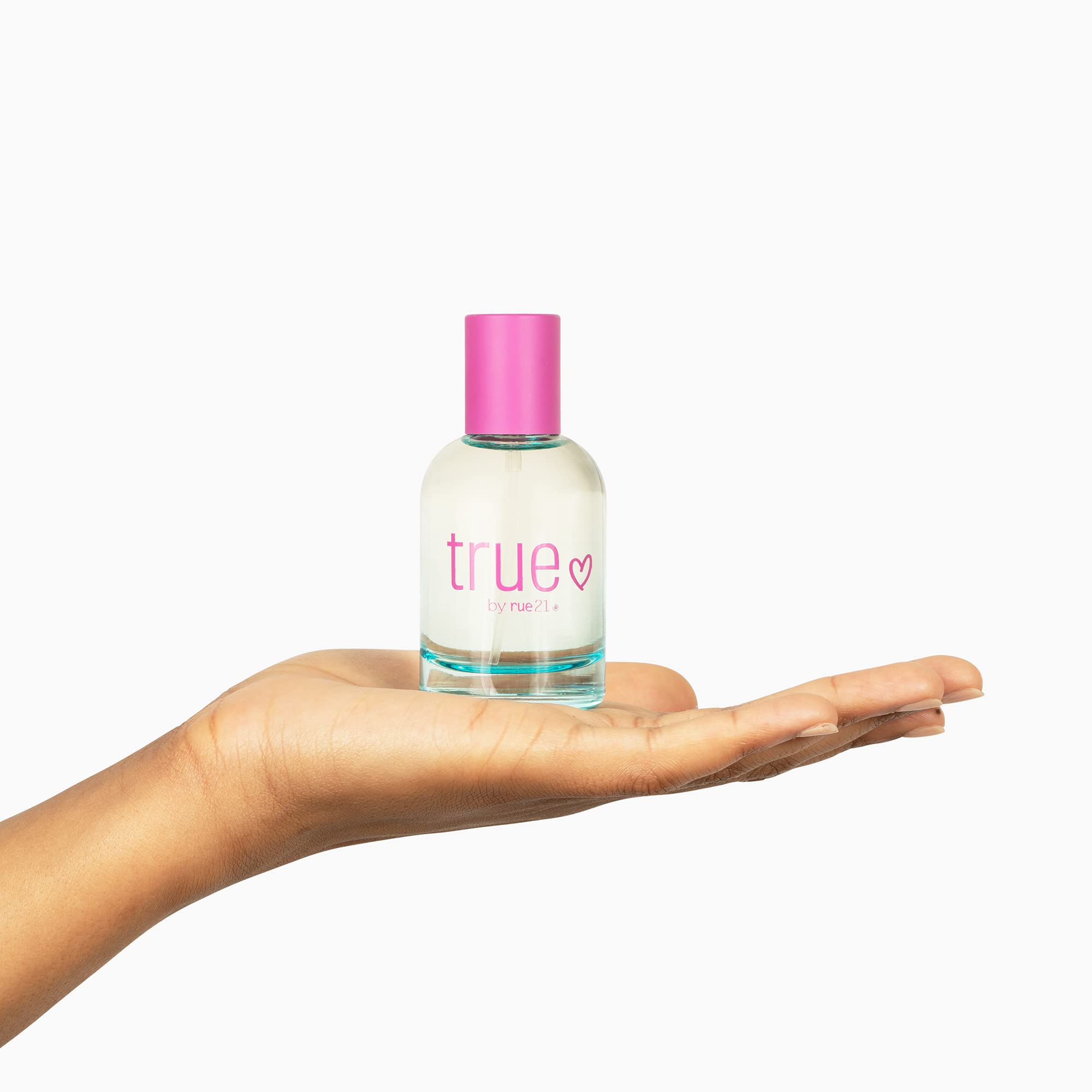 Rue 21 True Eau De Parfum bottle with soft glow.