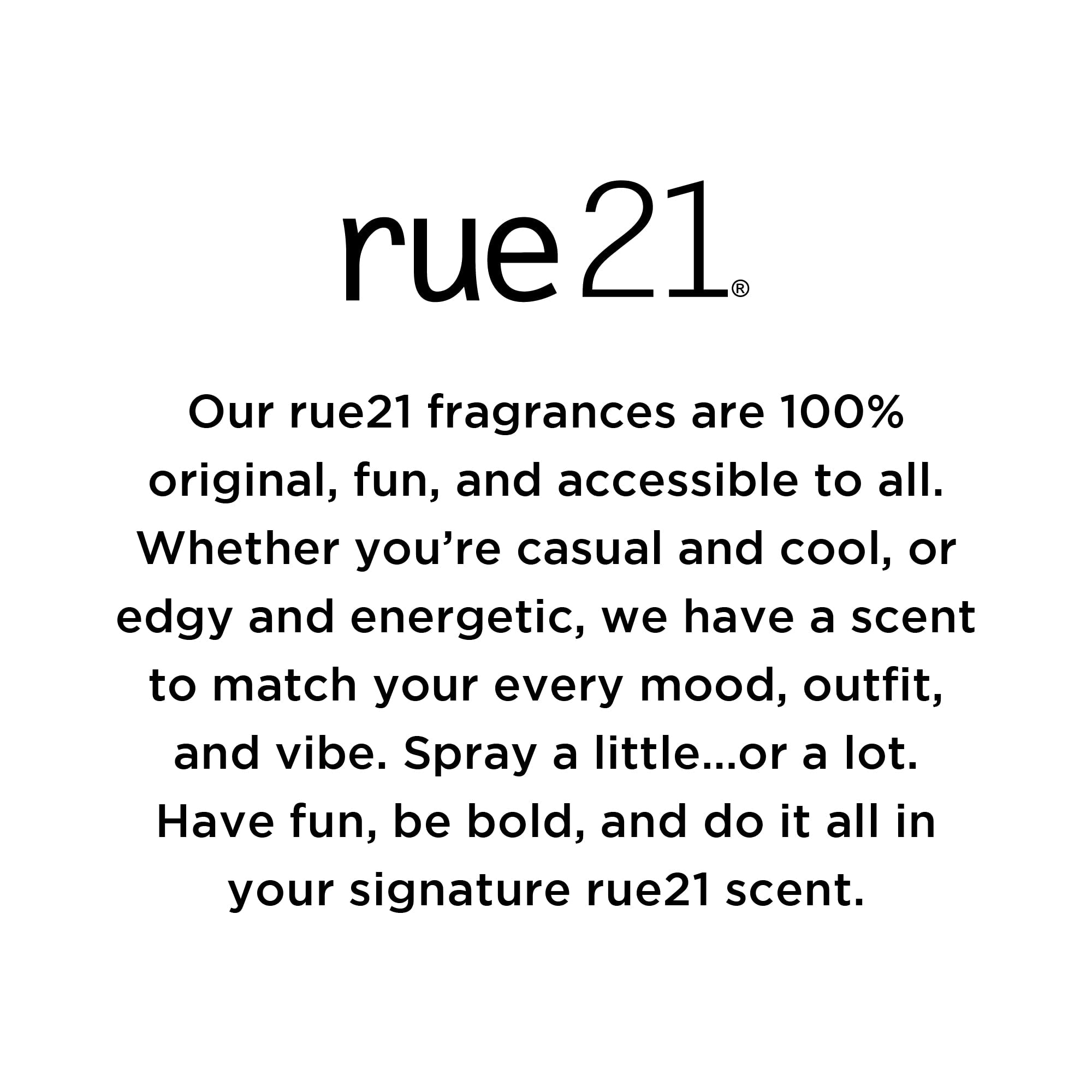 Rue 21 True Eau De Parfum packaging box, gift-ready and travel-friendly.