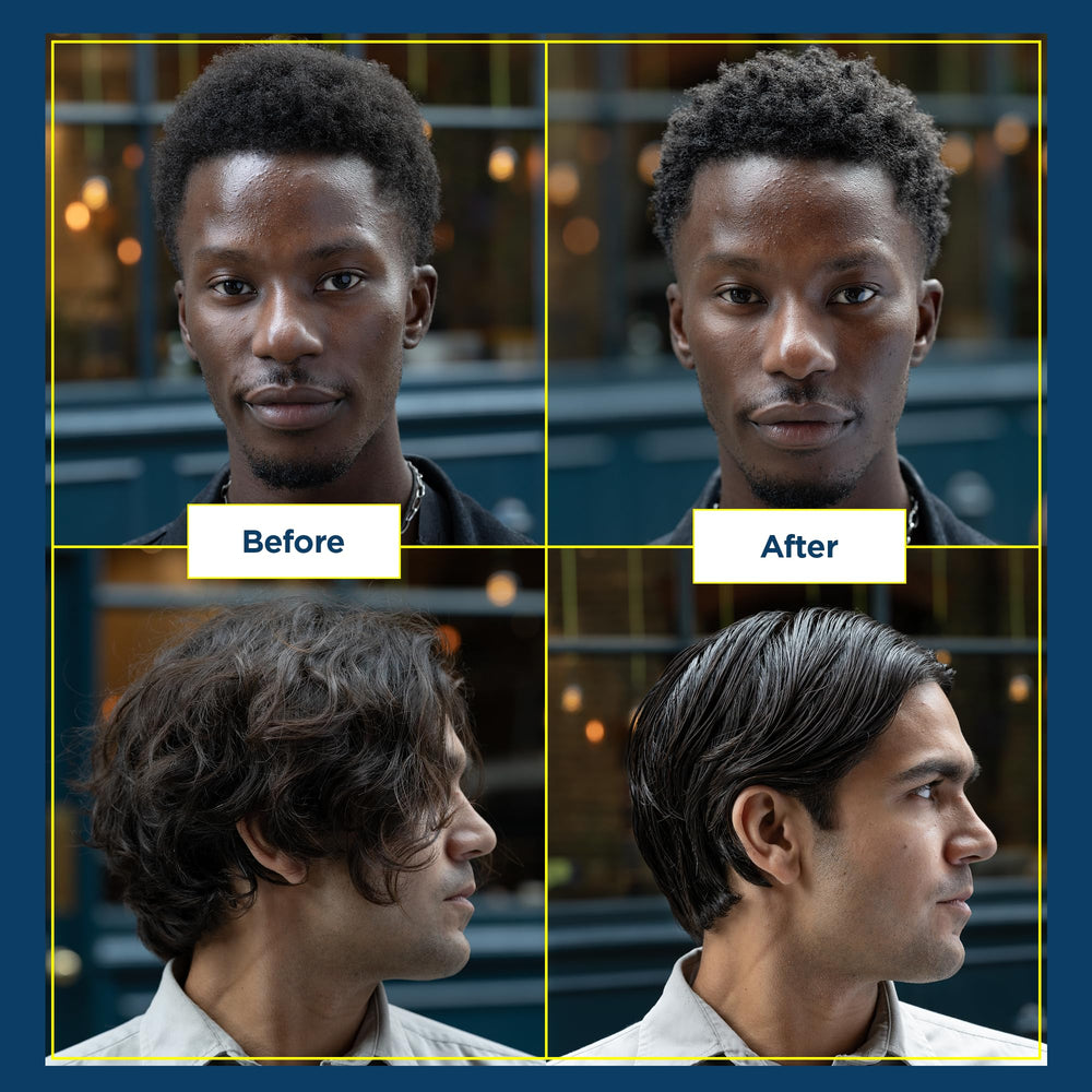 Ruffians Smoothing Balm applied to textured hair for easy styling