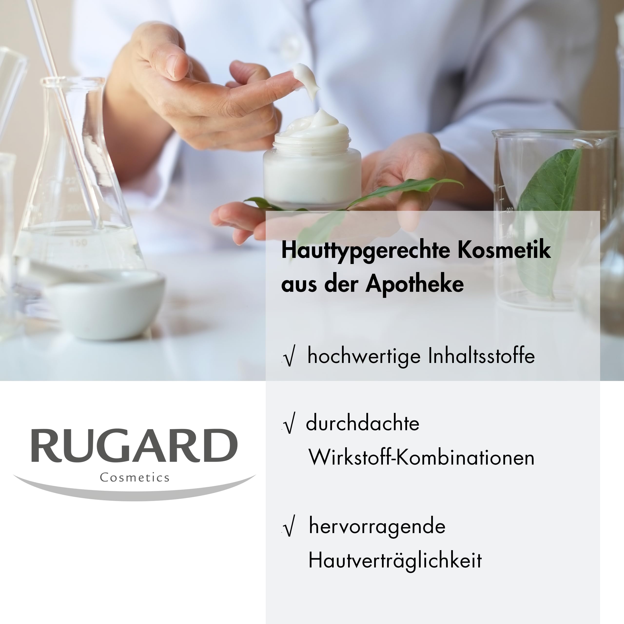 RUGARD Vitamin Cream on mature skin in natural light, revealing subtle glow.