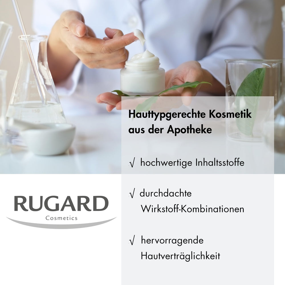 RUGARD Vitamin Cream on mature skin in natural light, revealing subtle glow.