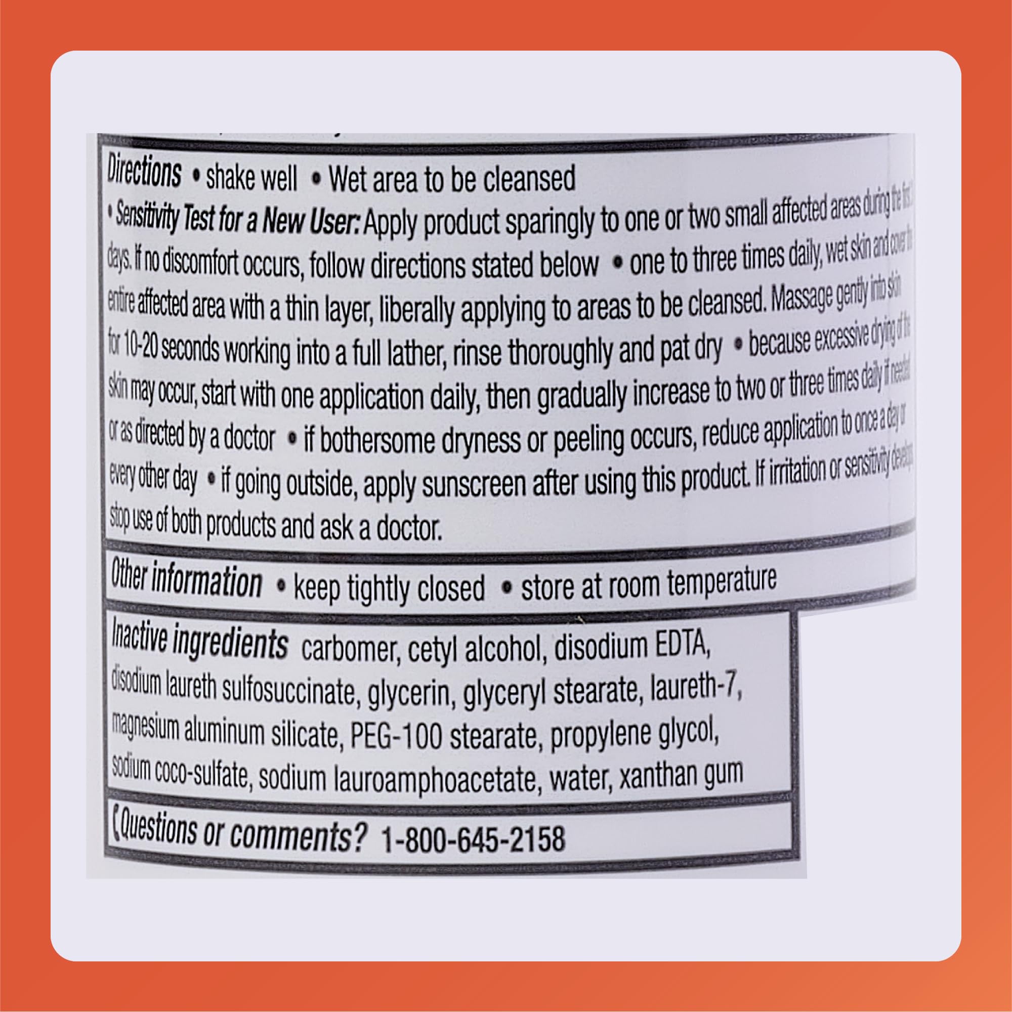 Rugby benzoyl peroxide wash bottle dispense for easy daily use.