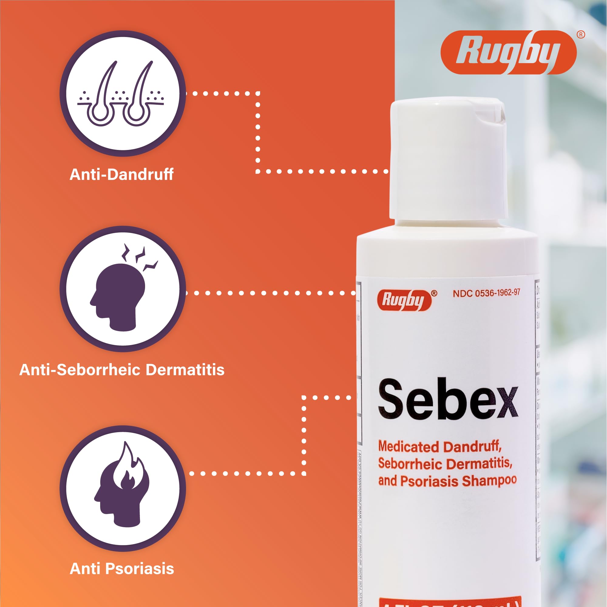 Rugby Sebex six-pack boxes for economical scalp care.
