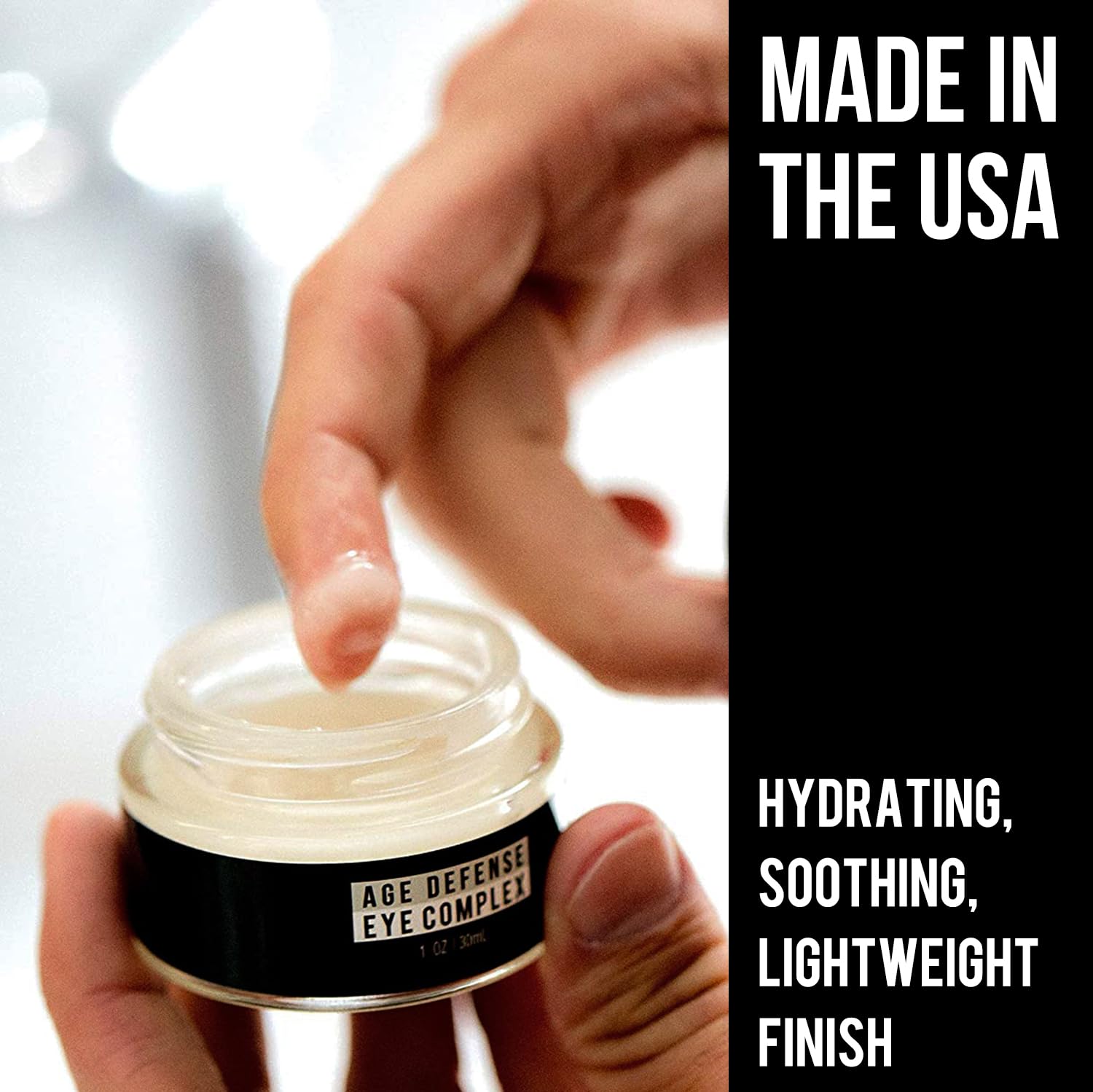 RUGGED & DAPPER eye cream leaves a non-greasy, comfortable feel.