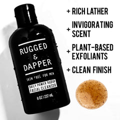 RUGGED & DAPPER face wash under water demonstrates refreshing cleansing action.