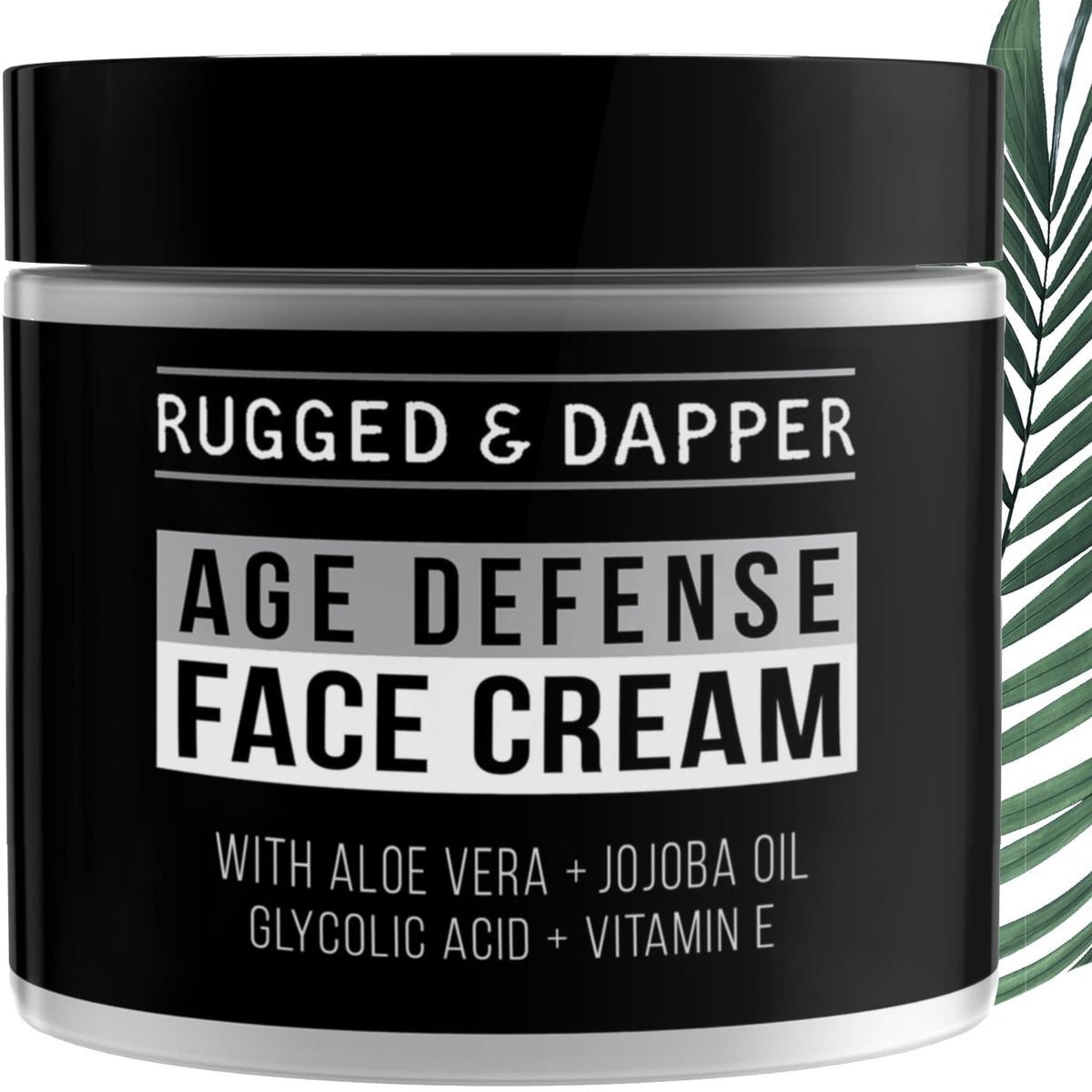 RUGGED & DAPPER mens face cream bottle with hyaluronic acid for hydration