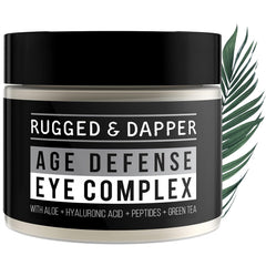 RUGGED & DAPPER premium eye cream bottle for quick daily hydration.