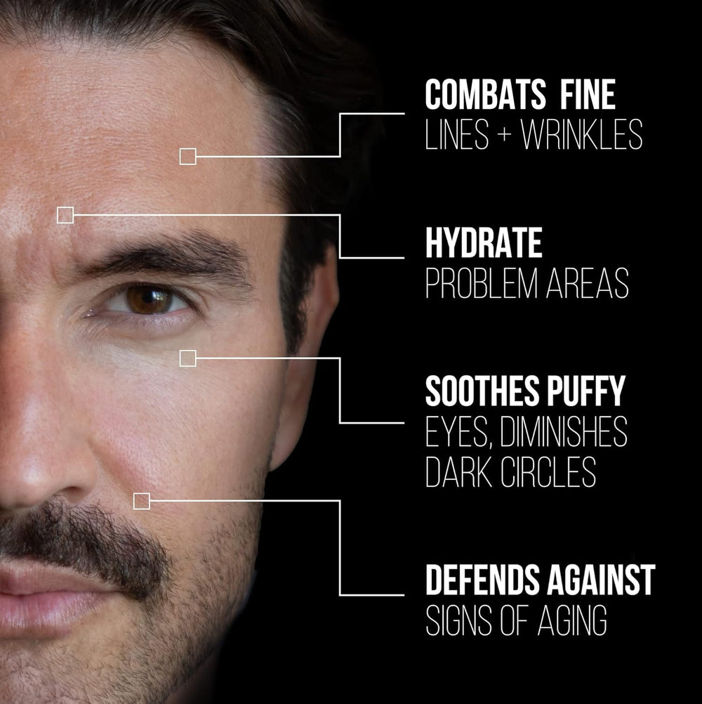 RUGGED & DAPPER unscented eye cream texture with lightweight, non-greasy finish.