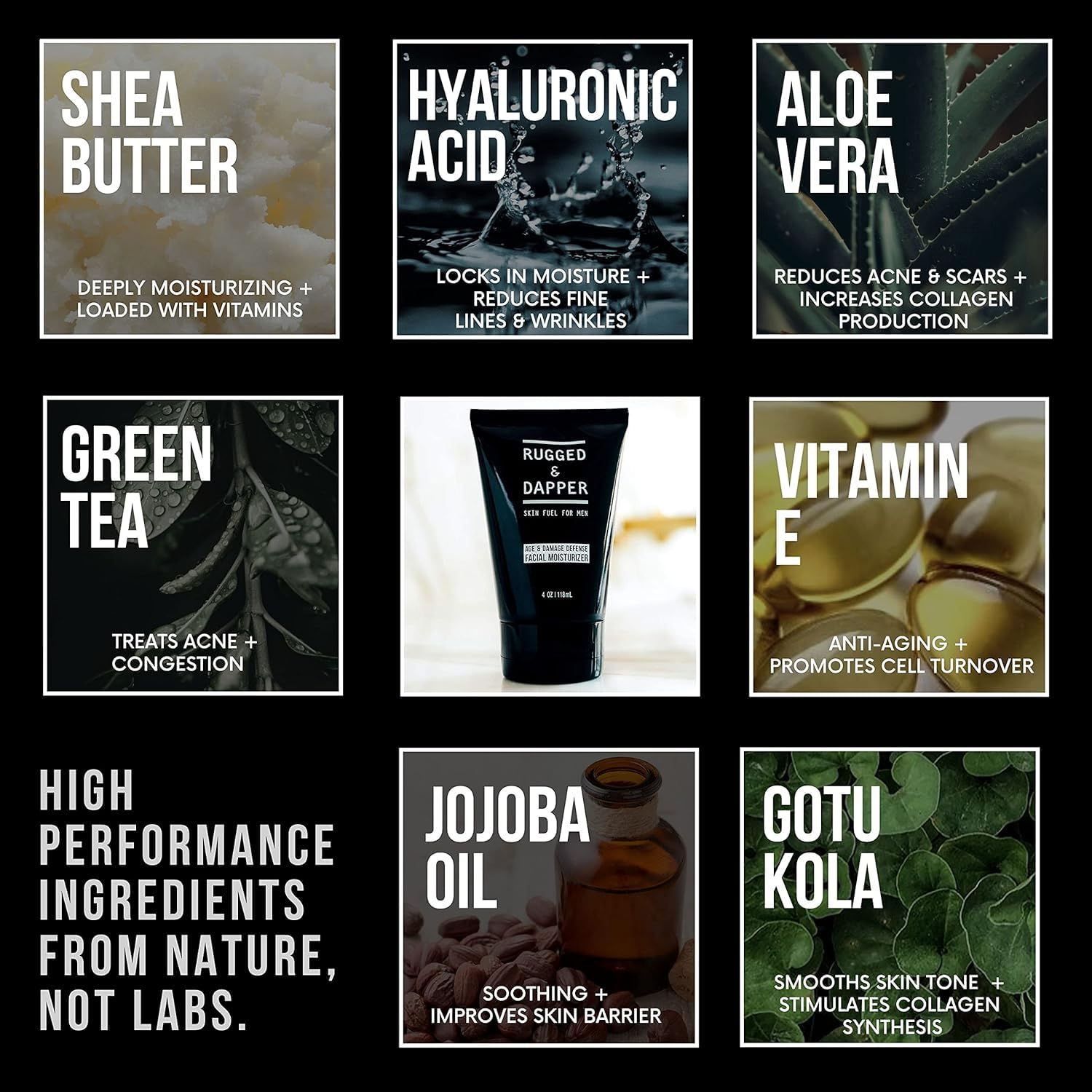 RUGGED & DAPPER unscented formula in USA-made bottle for sensitive skin
