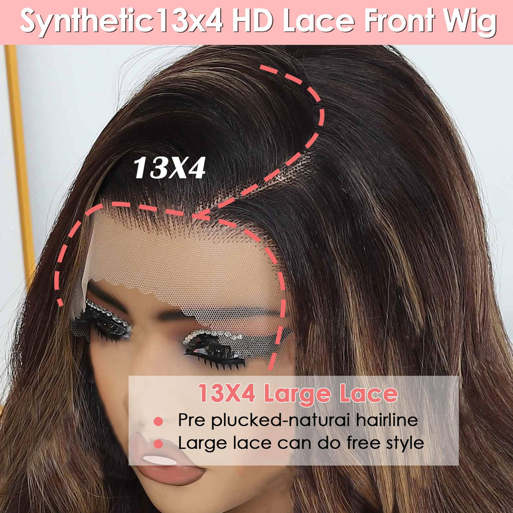 Ruiieea highlight lace front wig body wave for versatile styles