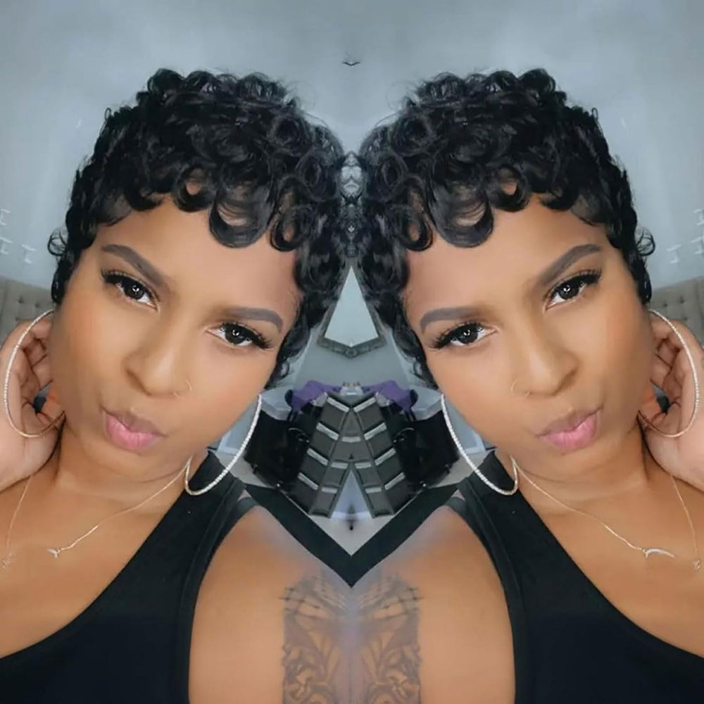 RUISENNA Pixie Cut Wig adjustable cap for secure, comfortable fit