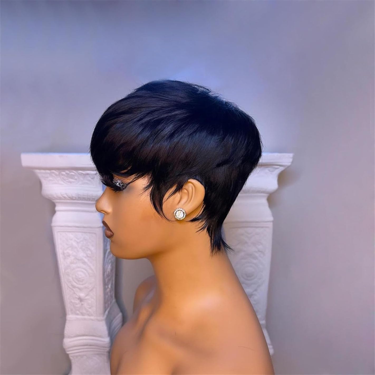 RUISENNA Pixie Cut Wig back view, seamless blend and secure fit.