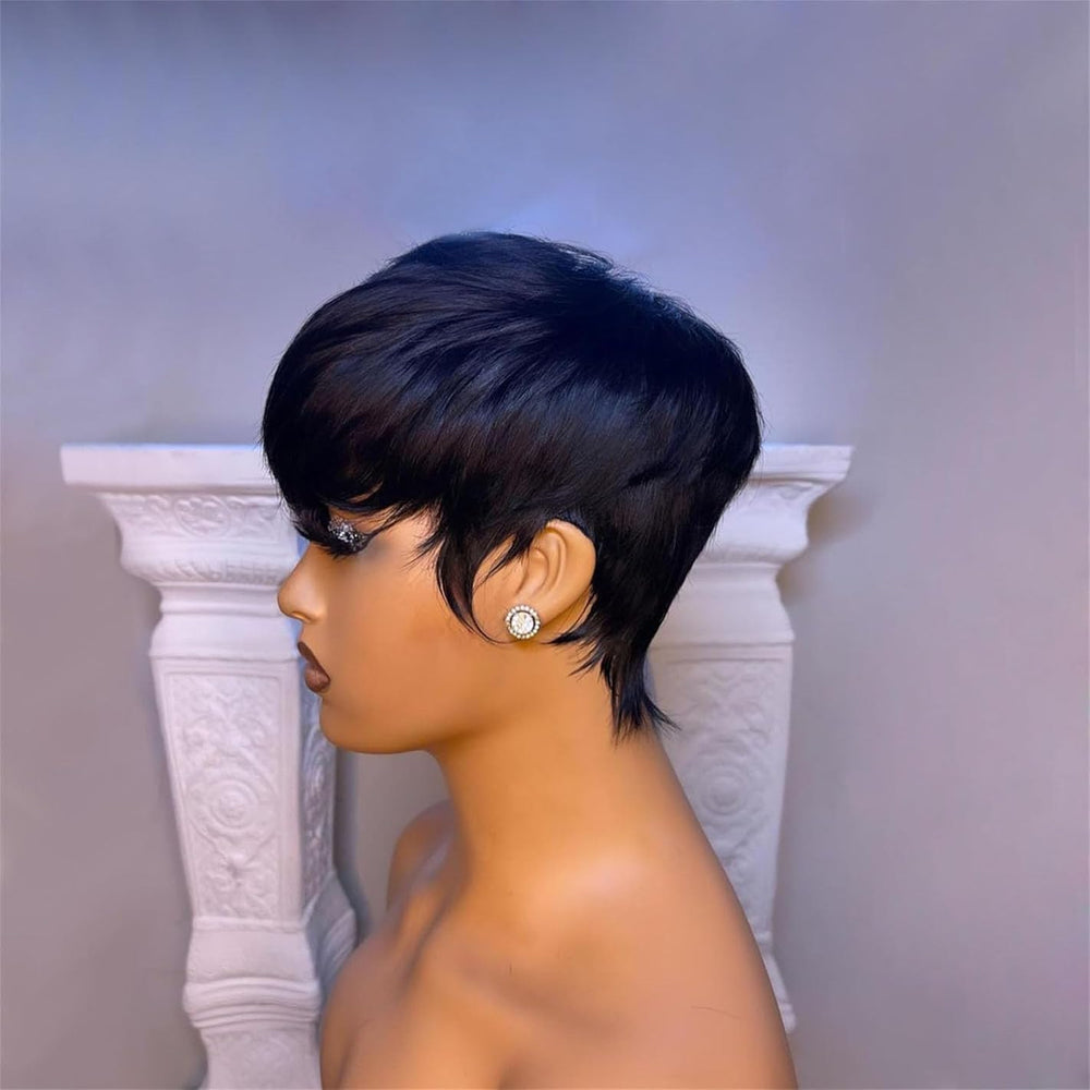 RUISENNA Pixie Cut Wig back view, seamless blend and secure fit.