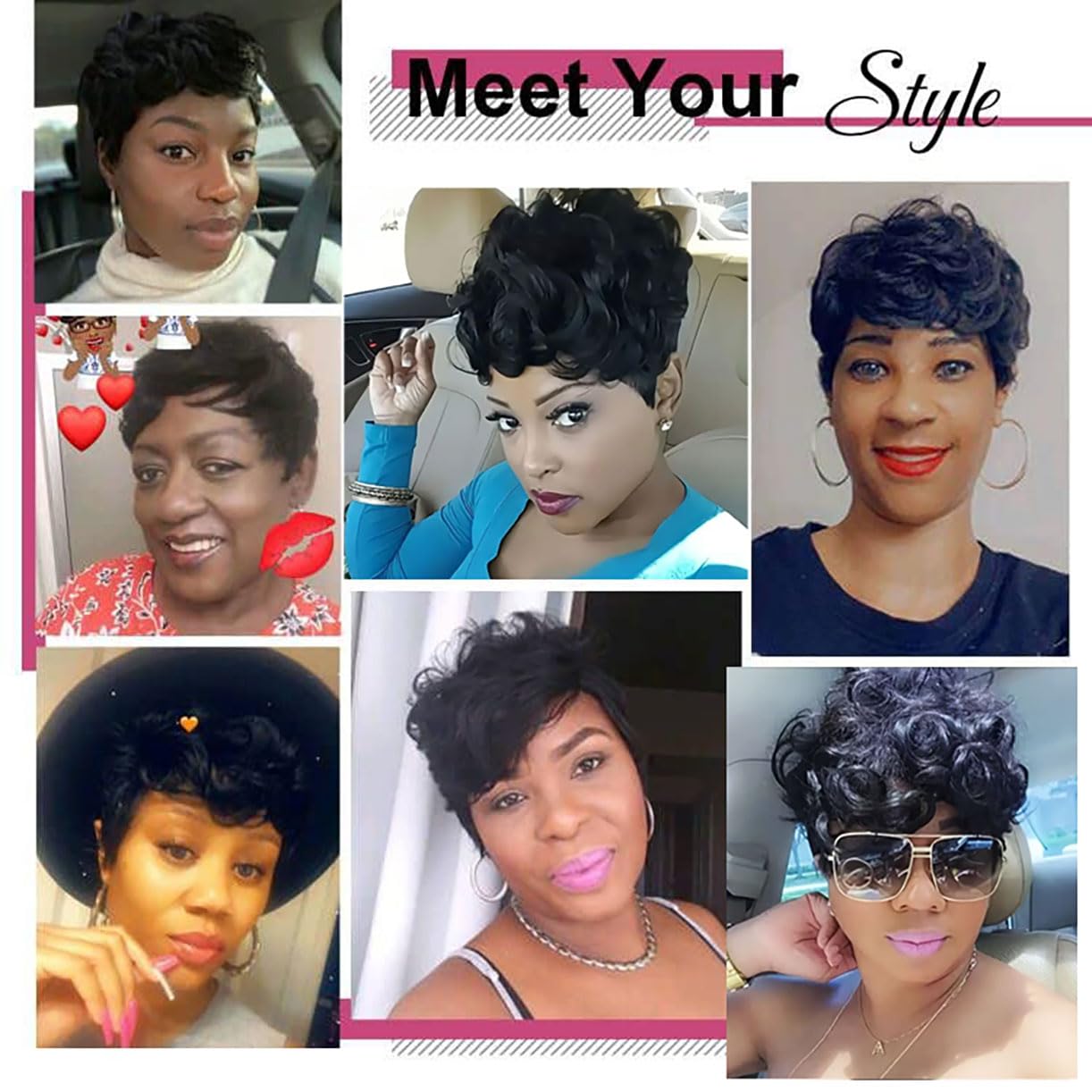 RUISENNA short pixie wig breathable cap keeps head cooler during long wear