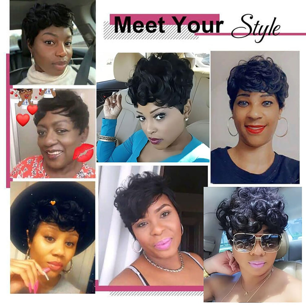 RUISENNA short pixie wig breathable cap keeps head cooler during long wear