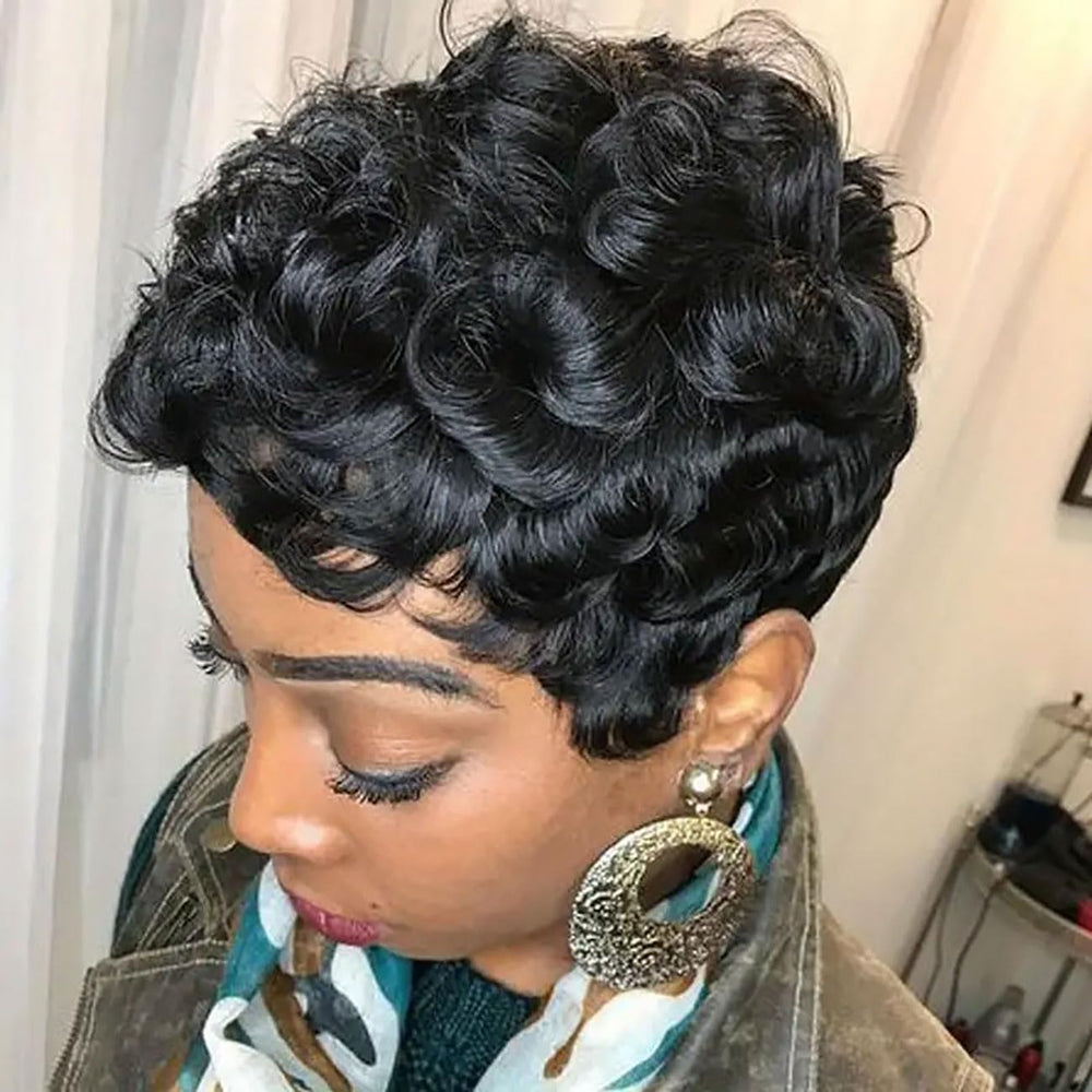RUISENNA short pixie wig lightweight fit provides secure all-day wear