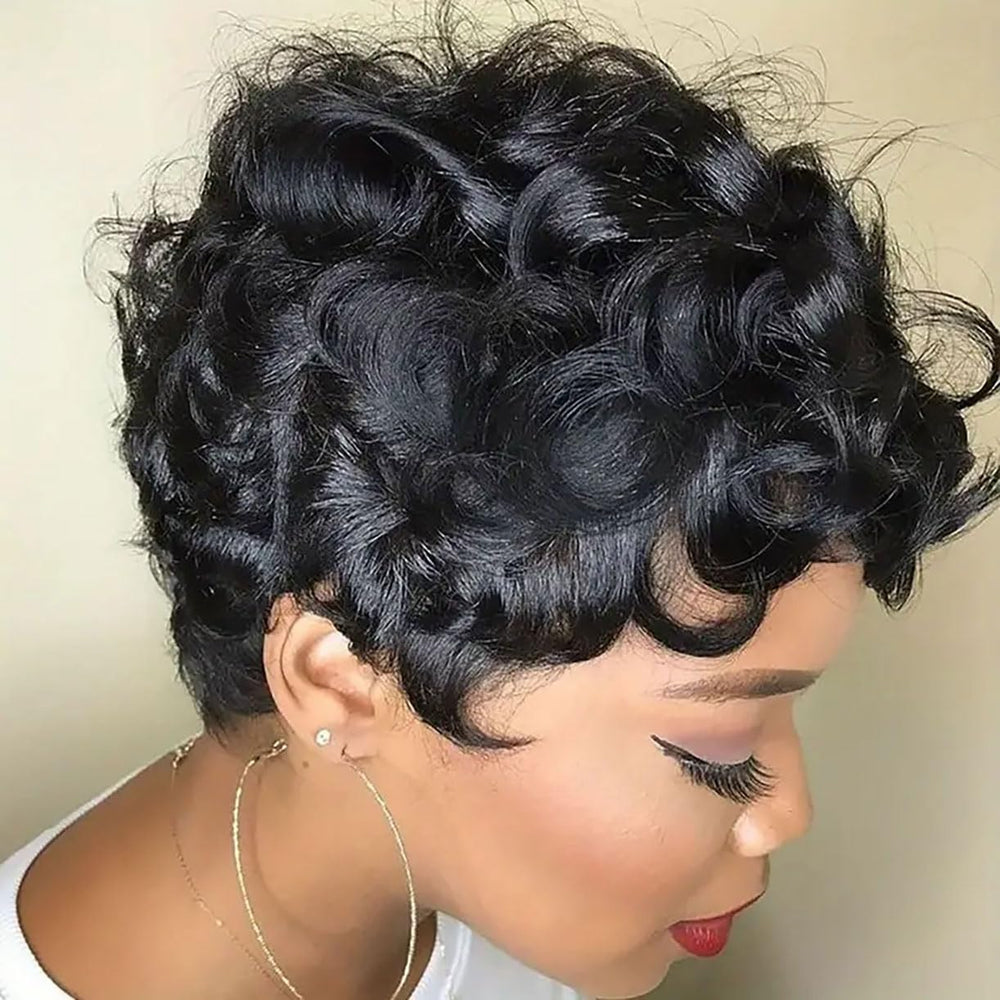 RUISENNA short pixie wig natural hairline blends seamlessly with skin tone
